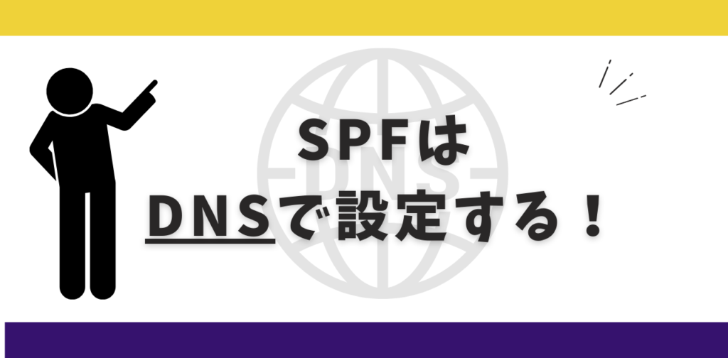 SPFはDNSで設定する。